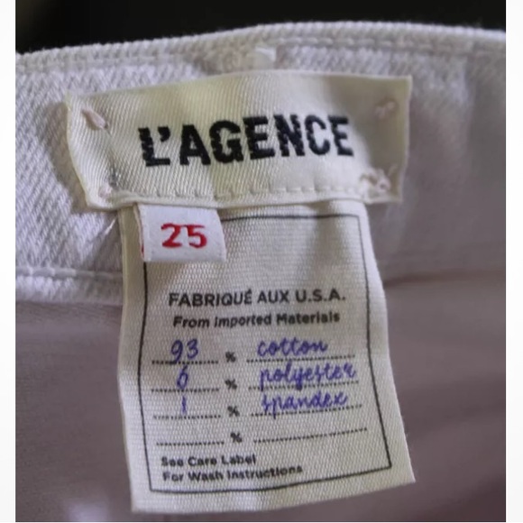 L Agence Womens Distressed Fringe High waist Rise High Line Jeans Pink Size 25 - Picture 6 of 8